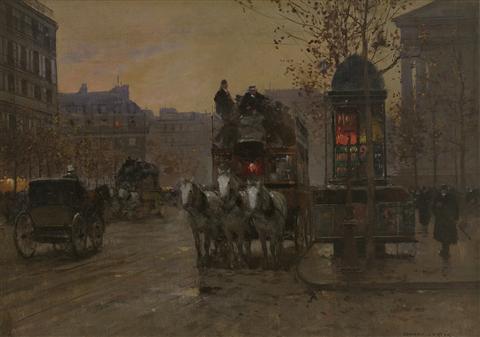 Edouard Leon Cortes | Omnibus on Place de la Madeleine