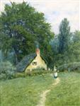 A Thatched Cottage near Disley, Cheshire, Helen Allingham