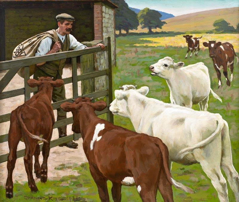 William Gunning King | Feeding The Calves