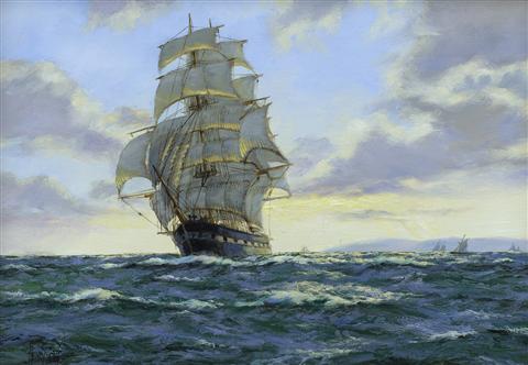 Henry Scott | Evening Clouds, Clipper Ship 'Golden Fleece'