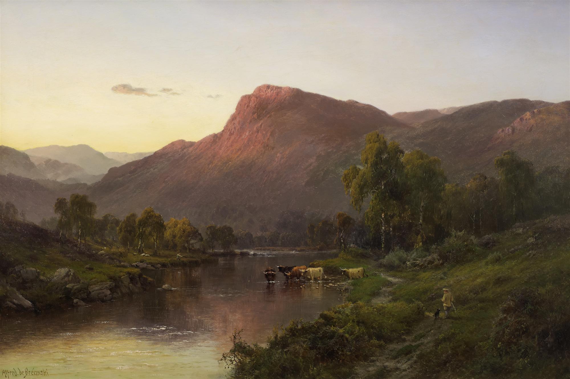 Alfred de Breanski Snr | An Evening Glow at Dunkeld