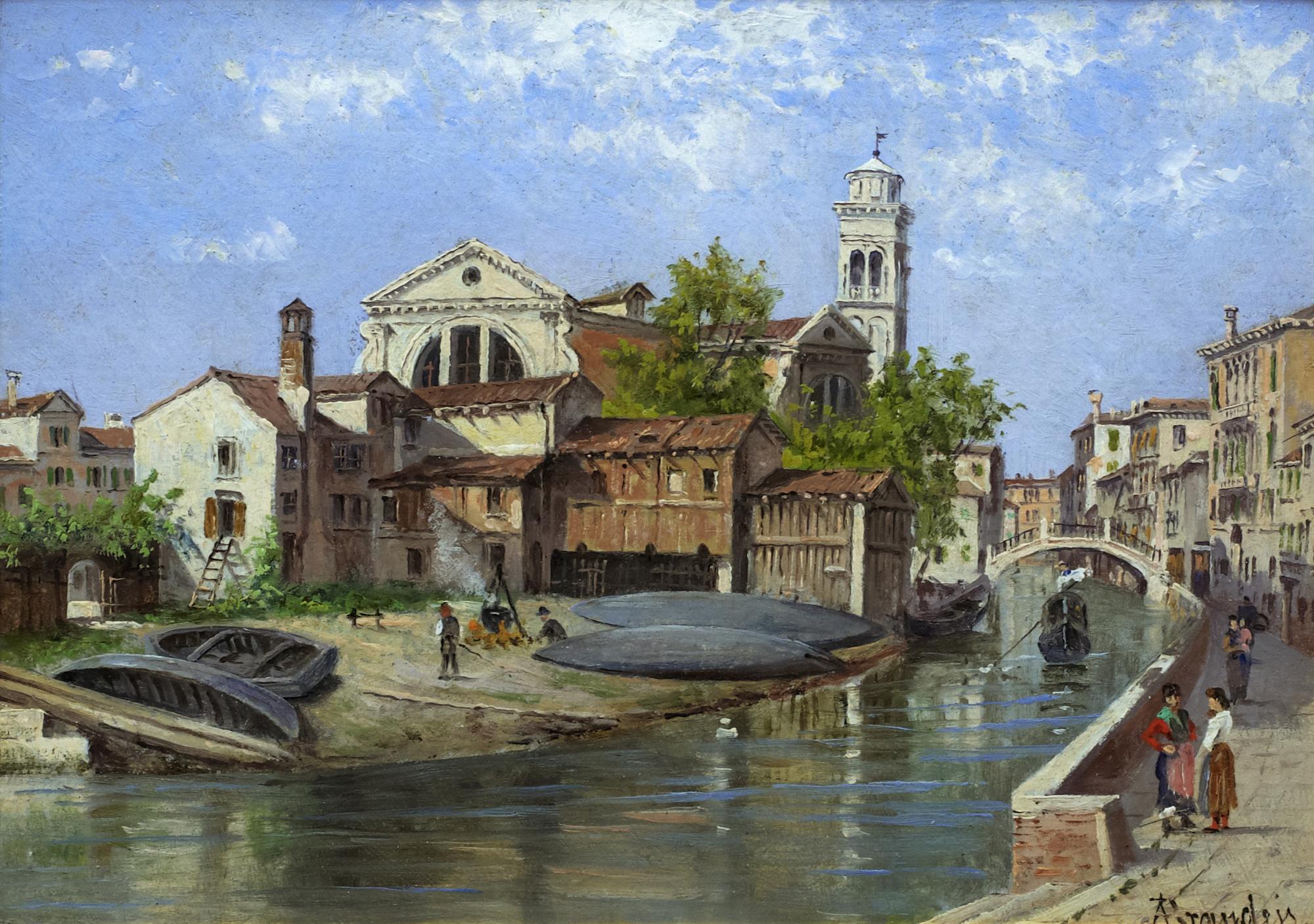 Antonietta Brandeis | Venetian Canal (part of pair with Gardens in Florence)