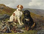 English & Gordon Setters with Days Bag, John Sargent Noble