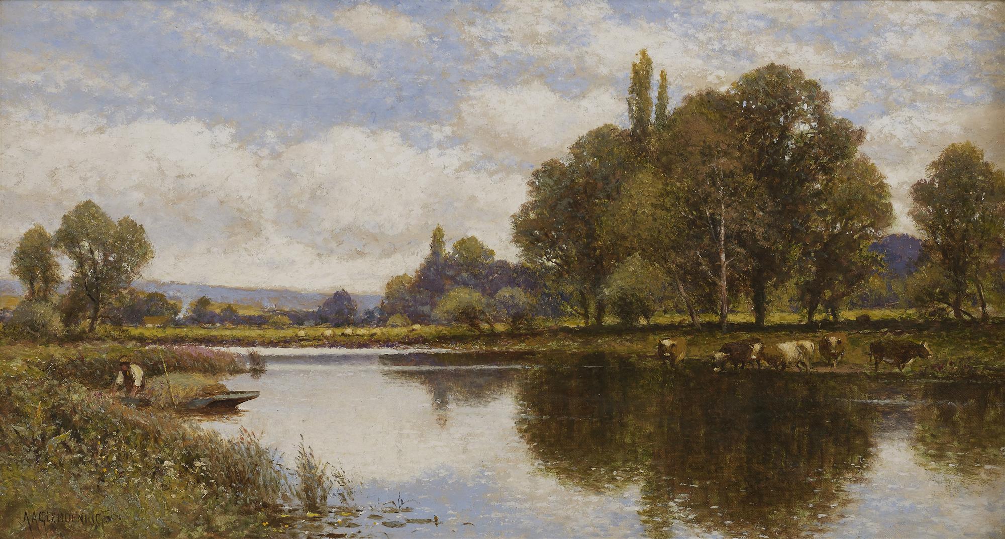 Alfred Augustus Glendening Snr | Cows by the River