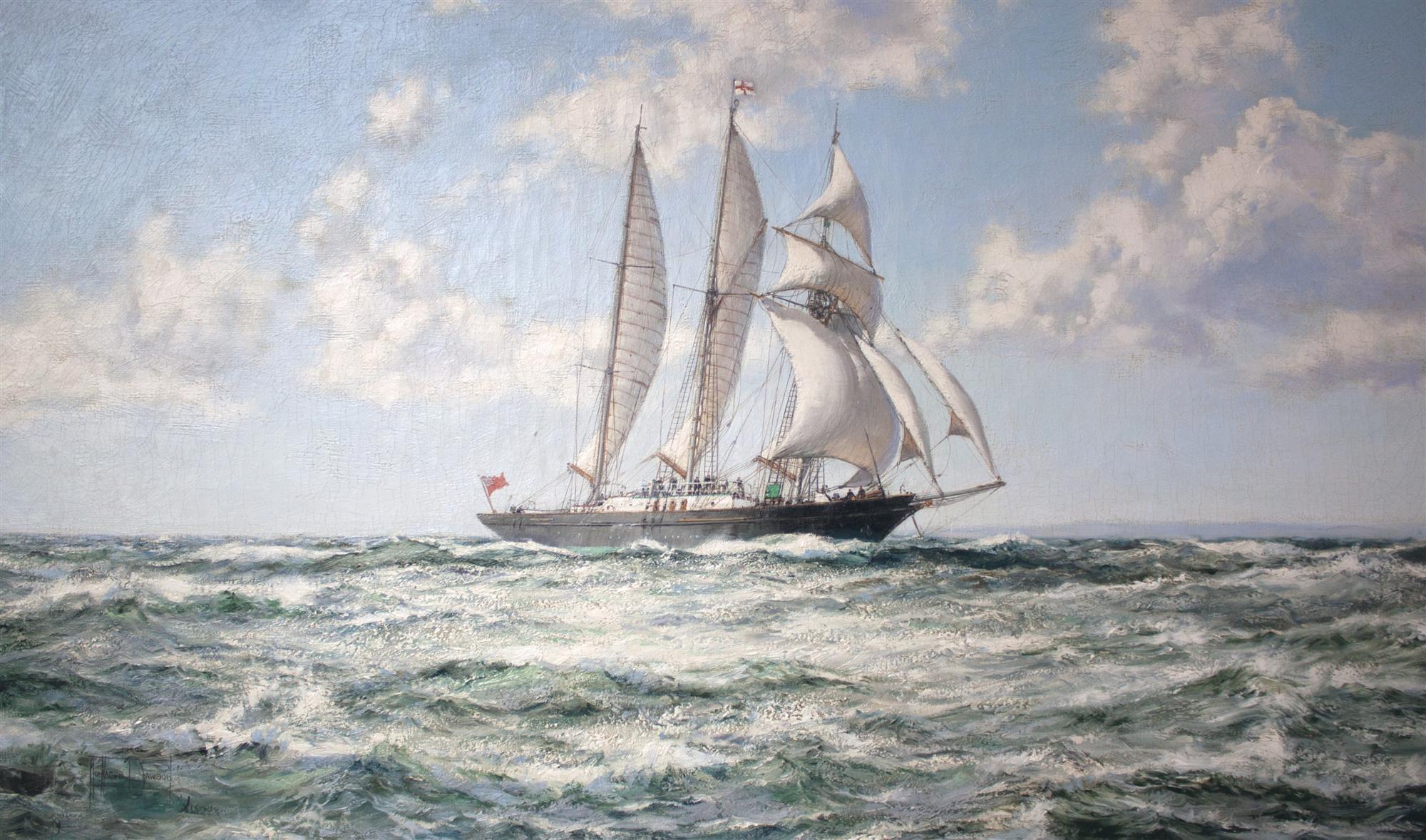 Montague Dawson | Training Ship at Sea (Churchill)