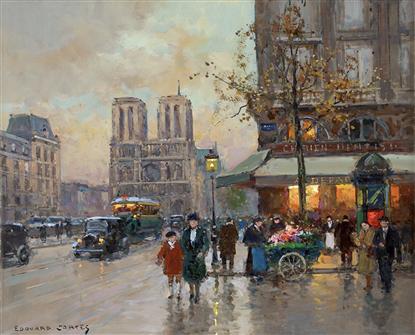 Edouard Leon Cortes | Place Saint - Michel Et Notre Dame