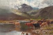 Cattle Crossing the River Garrie, Kinlochewe, Louis Bosworth Hurt