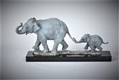 Small Mother & Baby Indian Elephants - Tales of India, Stephen J Winterburn