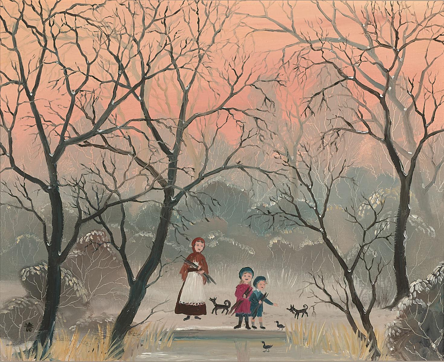 Helen Bradley | Alice, George & I went to take some food for the birds