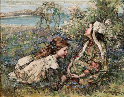 Edward Atkinson Hornel | Spring Morning