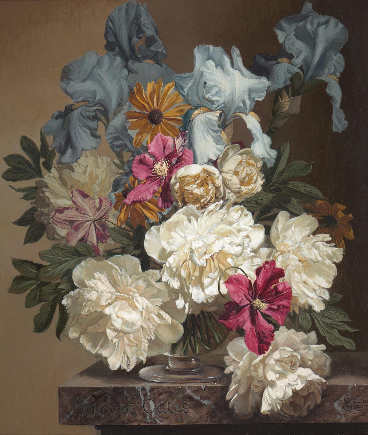 Bennett Oates | White Peonies & Blue Iris