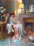 Elegant Lady by the Fireside, Delphin Enjolras