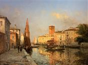 Canal Scene, Venice, Antoine Bouvard Snr