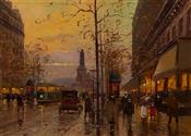 Place de la République, crépuscule, Edouard Leon Cortes