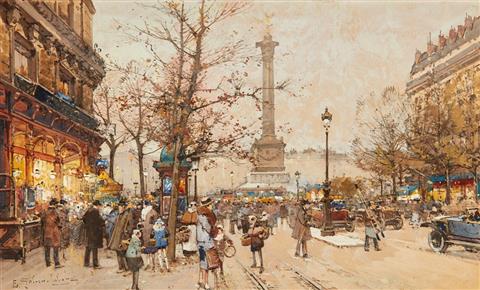 Eugene Galien Laloue | Place de la Bastille