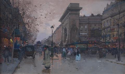 Eugene Galien Laloue | Vue de Paris Animee