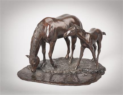 Philip Blacker | Mare & Foal at The Water