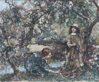 Edward Atkinson Hornel | Blossom Time