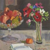 Anemones & Fruit, John Cunningham RGI