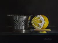 Pierced Silver Basket with Peeled Lemon, Peter Kotka