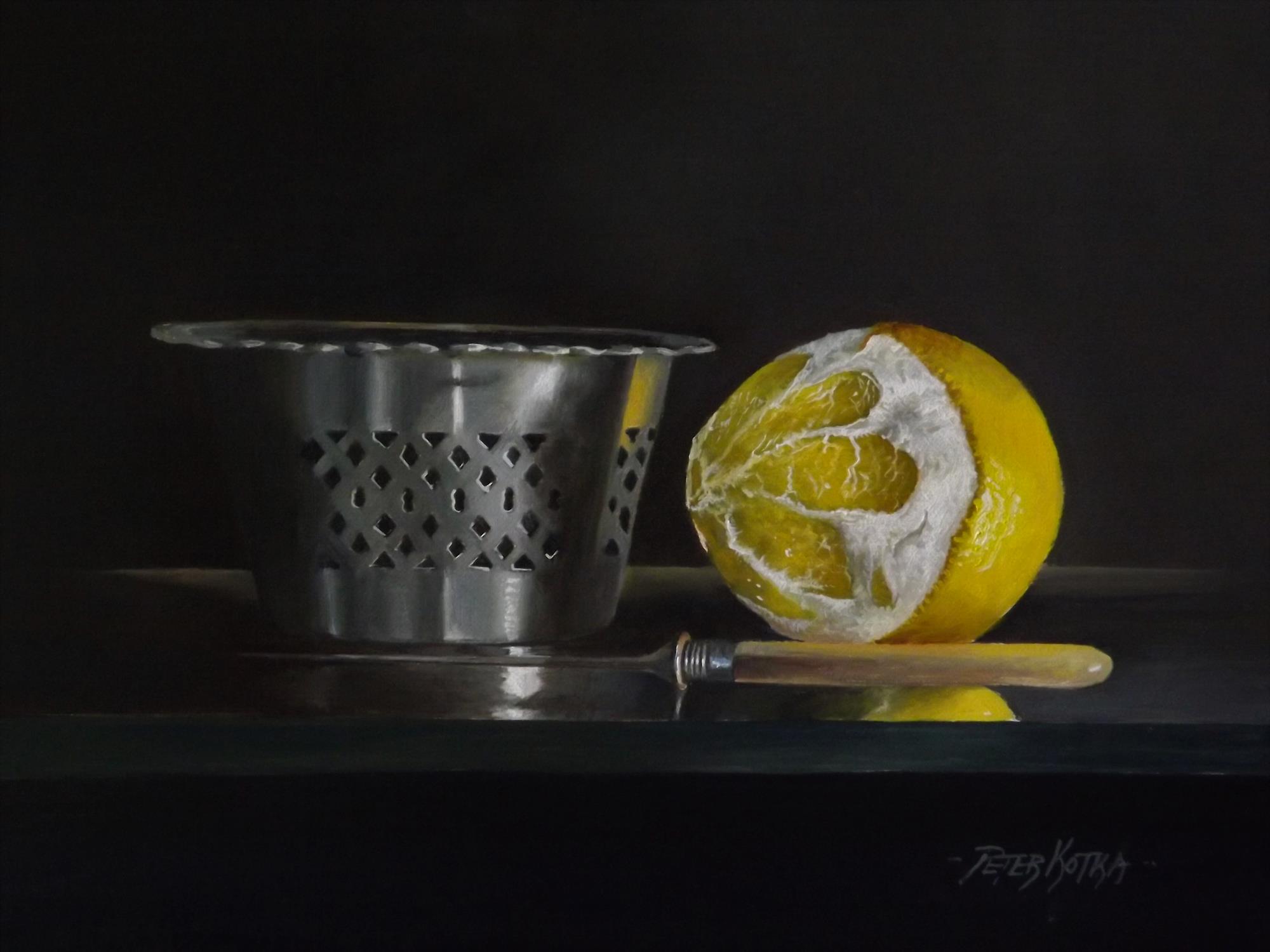 Peter Kotka | Pierced Silver Basket with Peeled Lemon