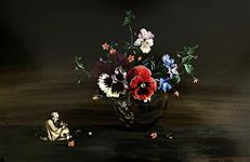 Flowers with Chinese Figure, Laurence Biddle