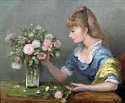 Claudine arrangeant un bouquet, Marcel Dyf